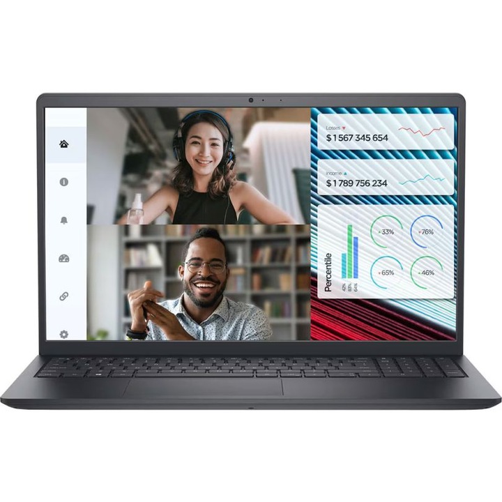 Laptop Dell Vostro 3530, 15,6 hüvelykes 1920 x 1080, Intel Core i7-1355U 10 C / 12 T, 1,7 GHz - 5,00 GHz, 12 MB gyorsítótár, 55 W, 16 GB DDR4, 512 GB SSD, fekete, Windows 11 Pro