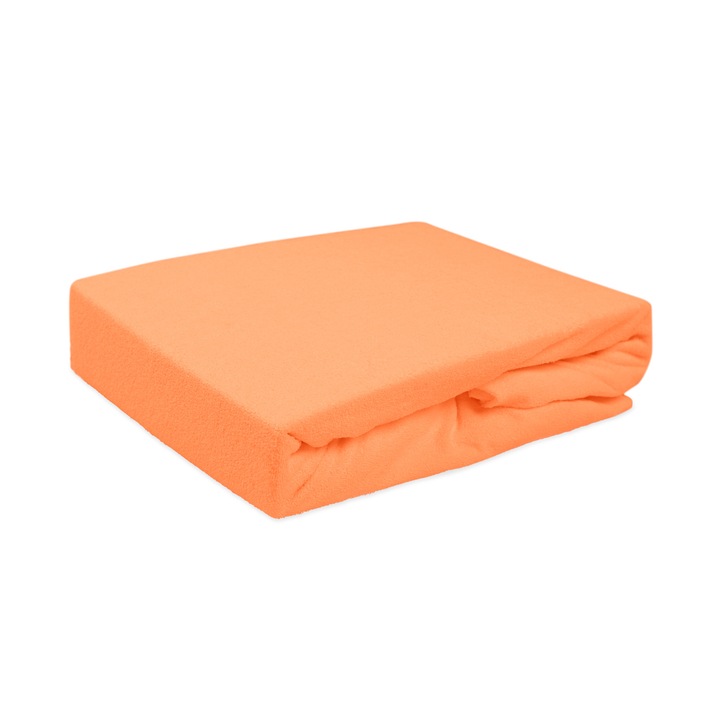 Cearceaf de pat cu elastic, Darymex, 140x200cm, 82% bumbac/18% poliester, roz somon