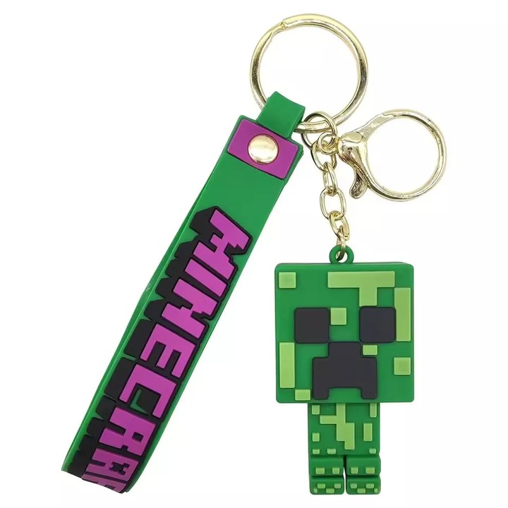 Minecraft Creeper kulcstartó táskadísz, 6cm