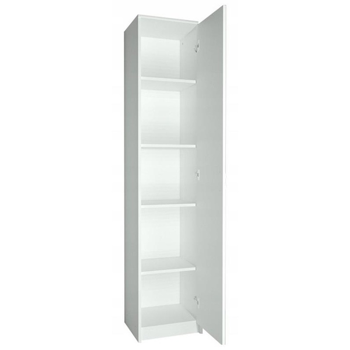 Dulap De Birou, MATKAM, Julia, 39x35x180 cm, 4 Rafturi, 1 Usa, Mat, PAL, Alb