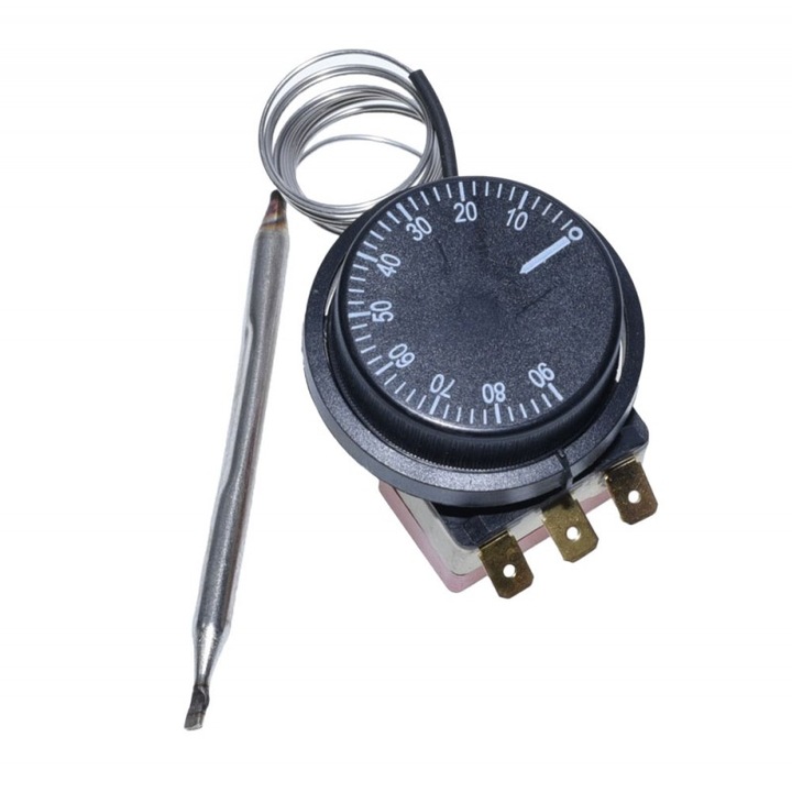 Termostat Reglabil pentru Cuptor 30-90°C cu Sonda din Inox – Control Precise al Temperaturii pentru Gatit