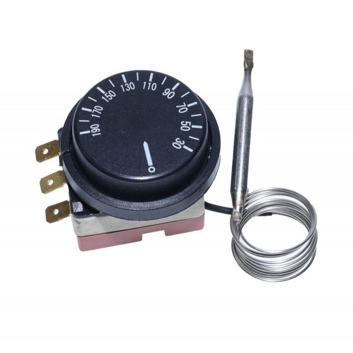 Termostat Reglabil pentru Cuptor 30-190°C cu Sonda din Inox – Control Precizionat pentru Gatit si Coacere