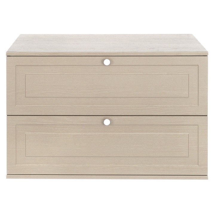 Masca lavoar 2 sertare, Maison Mex SANTORINI, L.80 l.46 H.54, gri