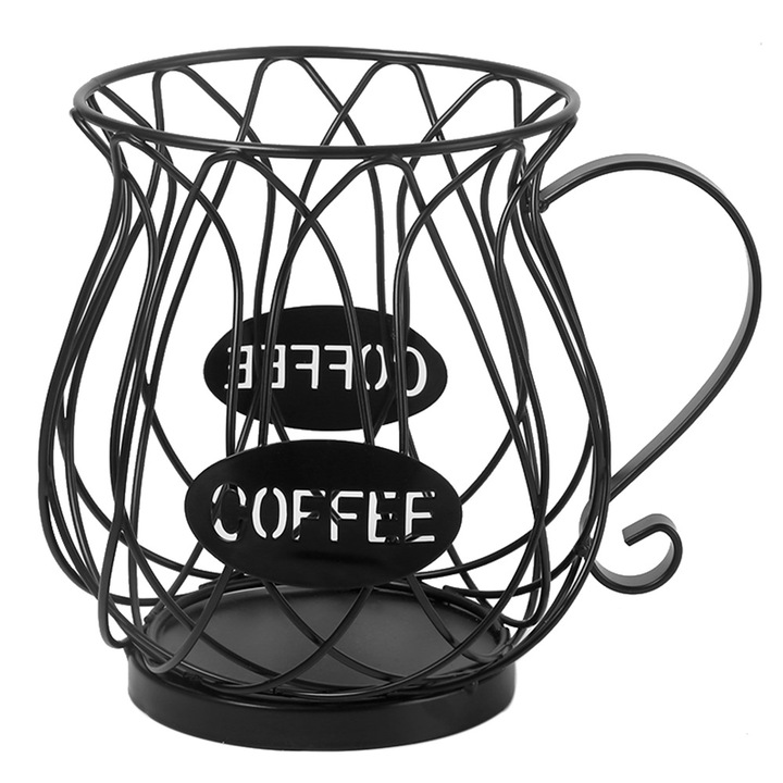 Suport pentru capsule de cafea, cutie de depozitare, capacitate 36-40 capsule, metal, pentru birou sau acasa