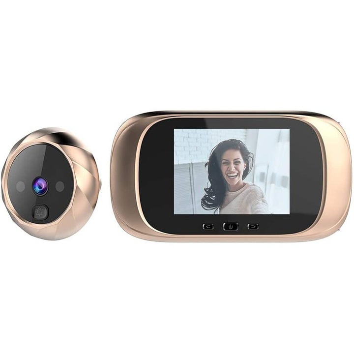 Цифрова камера за наблюдение Fokelyi, 2.8 инча, 0.3MP, 90° широкоъгълна, нощно виждане