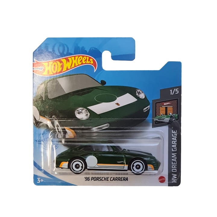 Метална кола Hot Wheels, '96 Porsche Carrera, колекция HW Dream Garage, издание 2021 г., 1:64, зелено