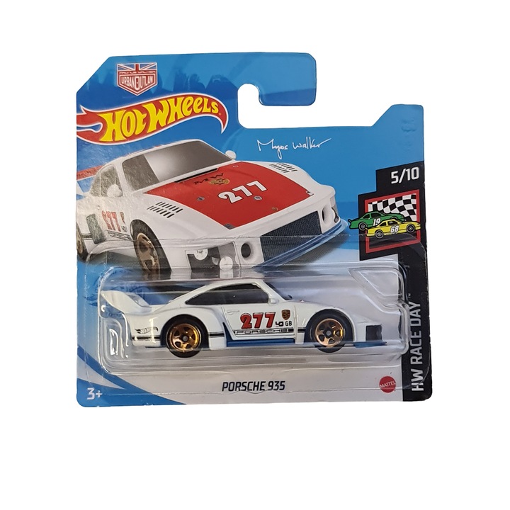 Masinuta metalica Hot Wheels, Porsche 935 Magnus Walker, Colectia HW Race Day, Editia 2021, 1:64, Alb