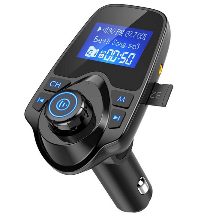 TNEAYWHE Bluetooth FM adó, színes kijelző, kihangosító hívások, dupla USB gyorstöltés, 1 DIN