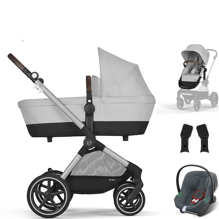 Количка 3 в 1 Cybex Gold EOS LUX with shell Aton B2 Stone Grey