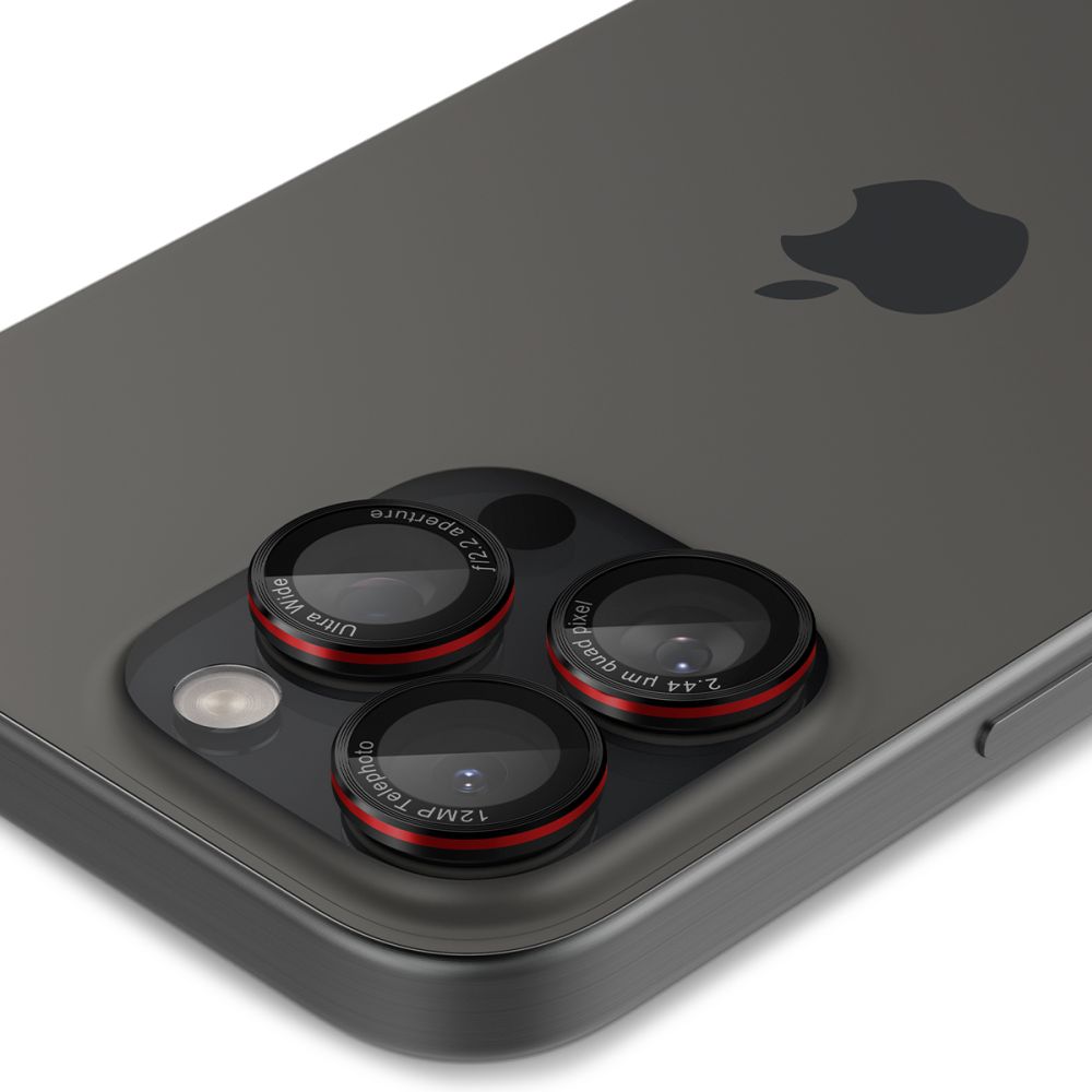 Husa Protectie Compatibila cu (2 pack) Optik.tR EZ Fit Pro Camera Glass (AGL05217), Spigen, iPhone 14 Pro/Max/15 Pro/Max/16 Pro/Max/17 Pro/Max - Black