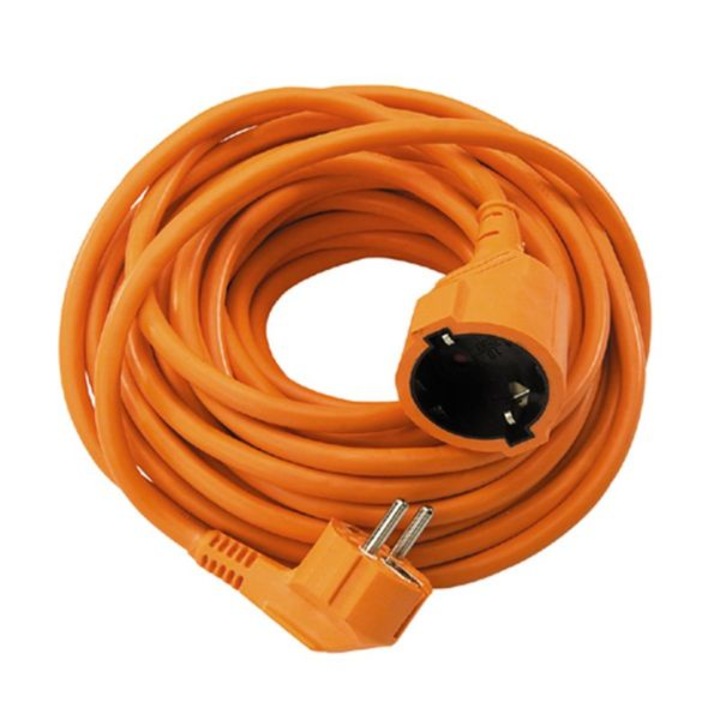 Удължителен кабел с щепсел и съединител, За открито, IP 44, 250 V, 3 × 1,5 mm, 30 m, Оранжев