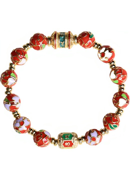 Bratara handmade Cloisonne, 12x11x1cm, Cupru, Multicolor