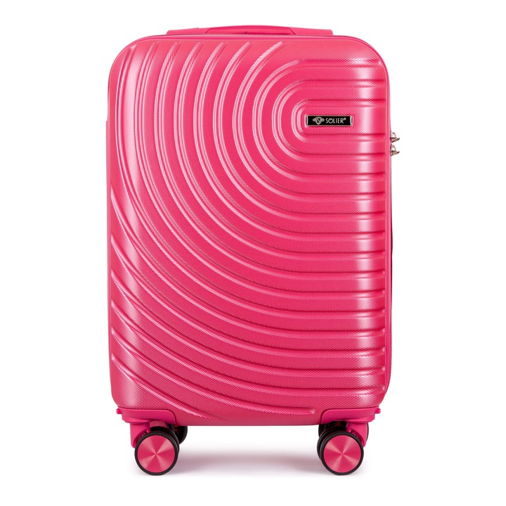 Куфар, 4 двойни колела с въртене на 360°, Розов, S 30L, SOLIER AVENTOR 1064 CORAL 20'