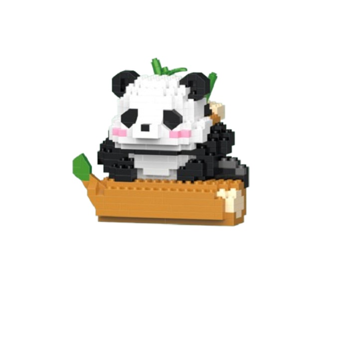 Комплект мини строителни блокчета Jumping Panda, 378 части, ABS материал, 7.8x7.4x7cm, многоцветни