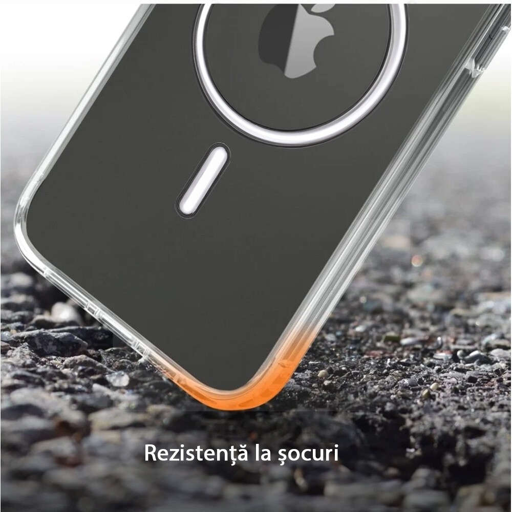 Husa pentru Iphone 15 Plus, compatibila Magsafe, Antisoc, Transparenta