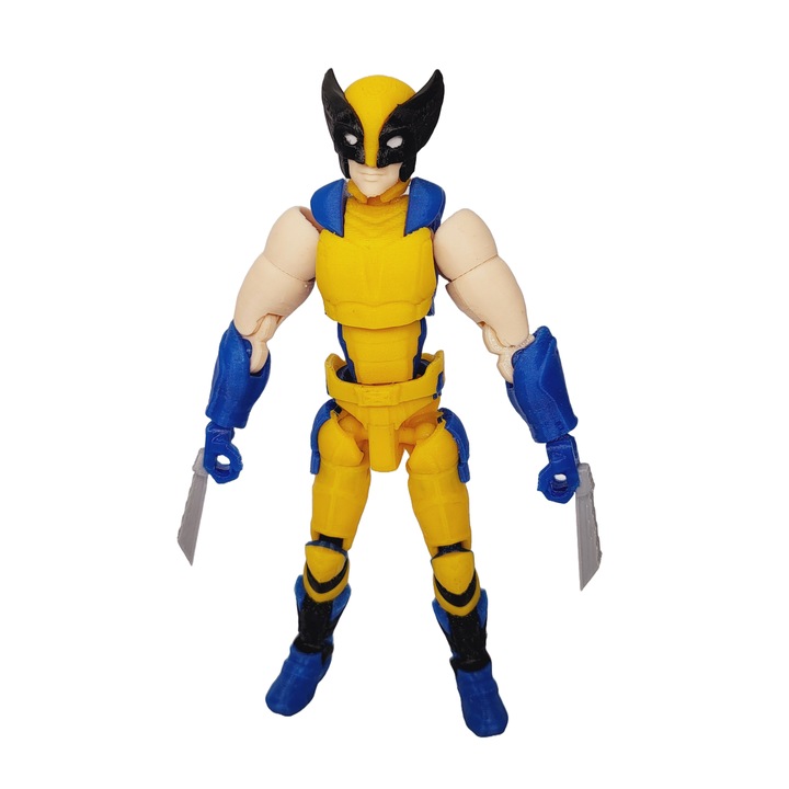 Artikulált és interaktív Wolverine robotfigura, tartozékokkal, 140x60x32 mm, 3D nyomtatott, IMALDI PRO