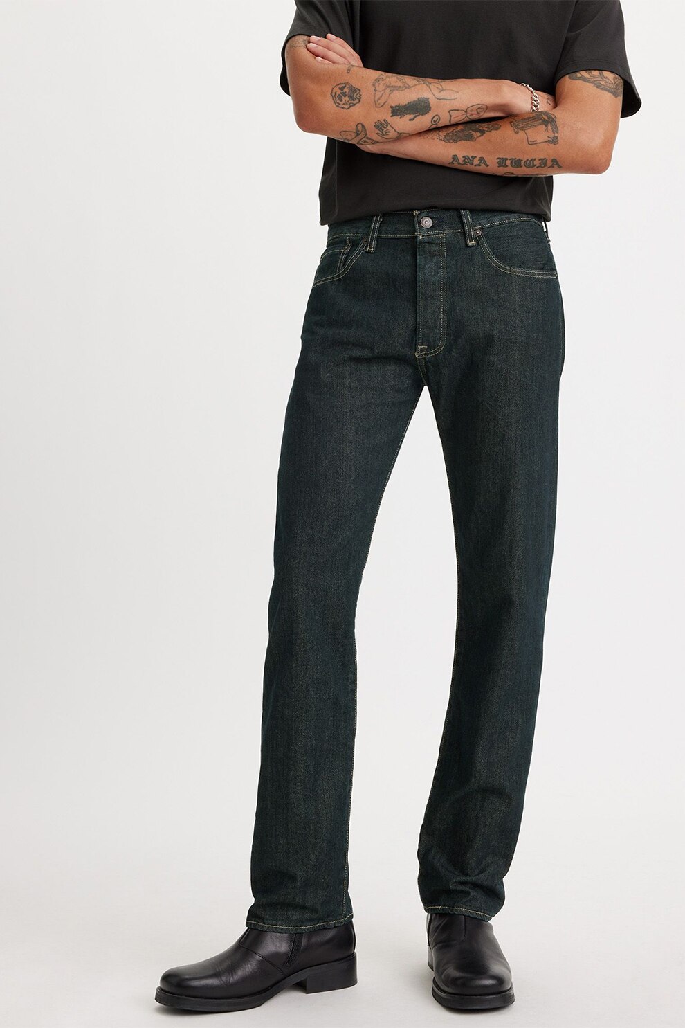 Levi's, Blugi drepti 501, Negru, W33-L32 - eMAG.ro
