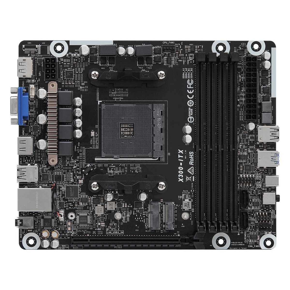 Sistem Desktop PC ASRock DeskMeet X300, fara procesor, 4xUSB2.0