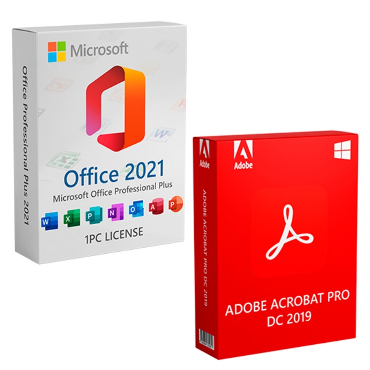 Office 2021 Professional Plus + Adobe Acrobat 2019 Pro DC лиценз, USB