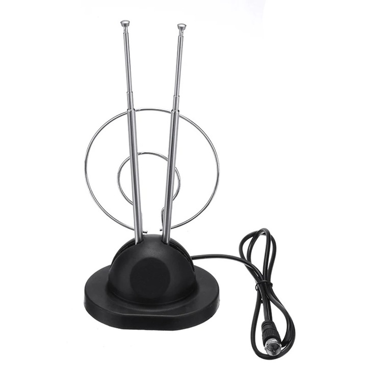 Beltéri digitális TV antenna 1Tech TV-AN24, VHF, UHF, HDTV, fekete