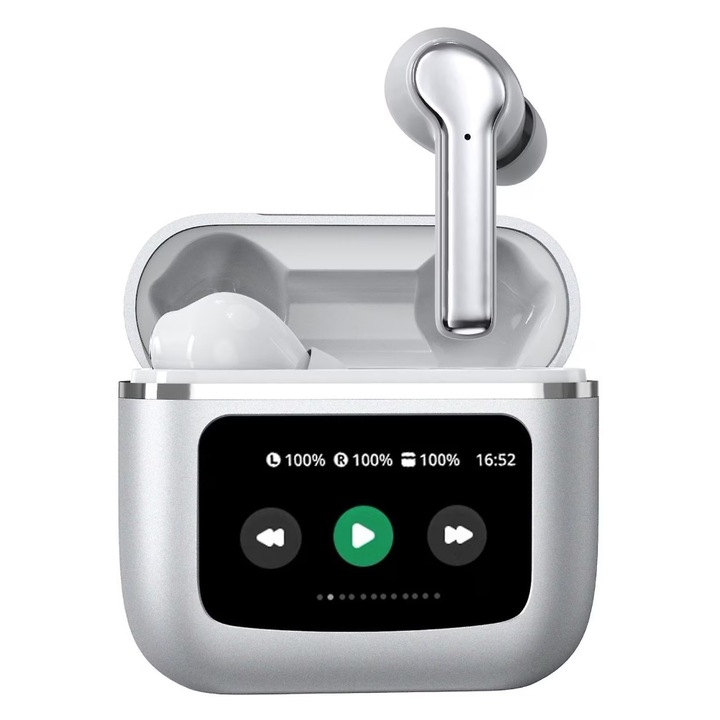 AOVO X28 vezeték nélküli fülhallgatók ENC zajcsökkentéssel, LED színes érintőképernyővel, fehér