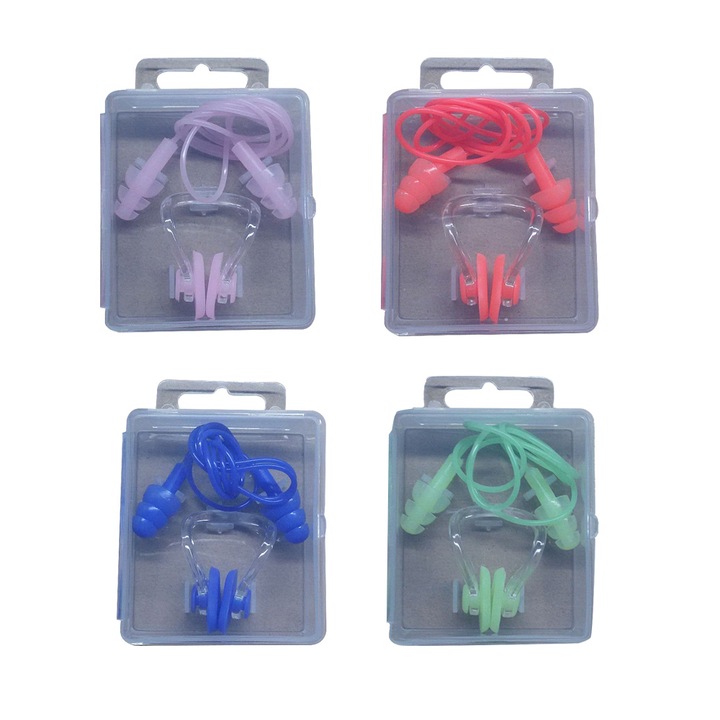 Clips pentru nas de inot, AMRINUGL, silicon moale, impermeabile, set de 4 bucati, colorate