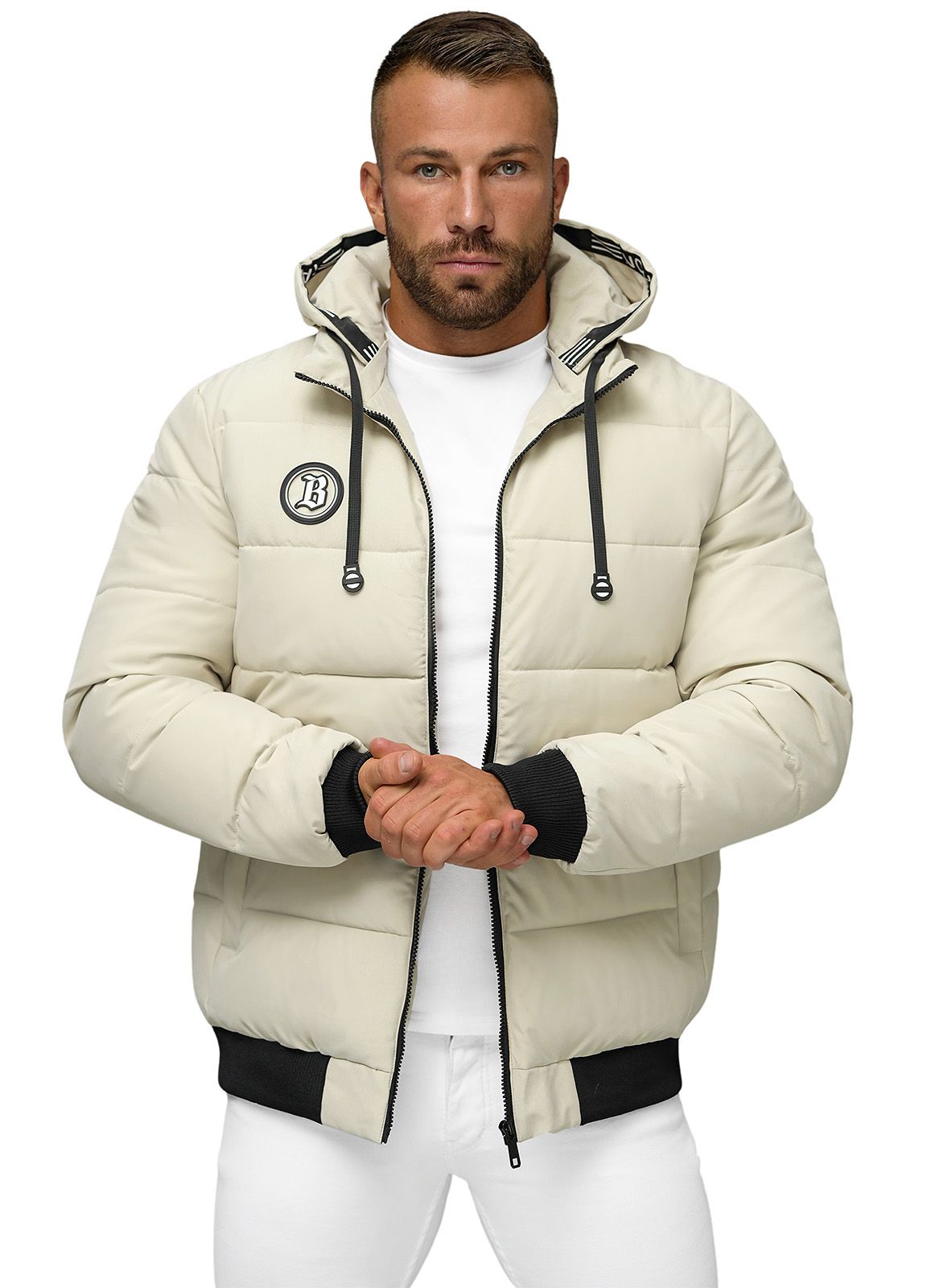Geaca de iarna parka barbati écru OZONEE JS/31M5026/280 3XL/56