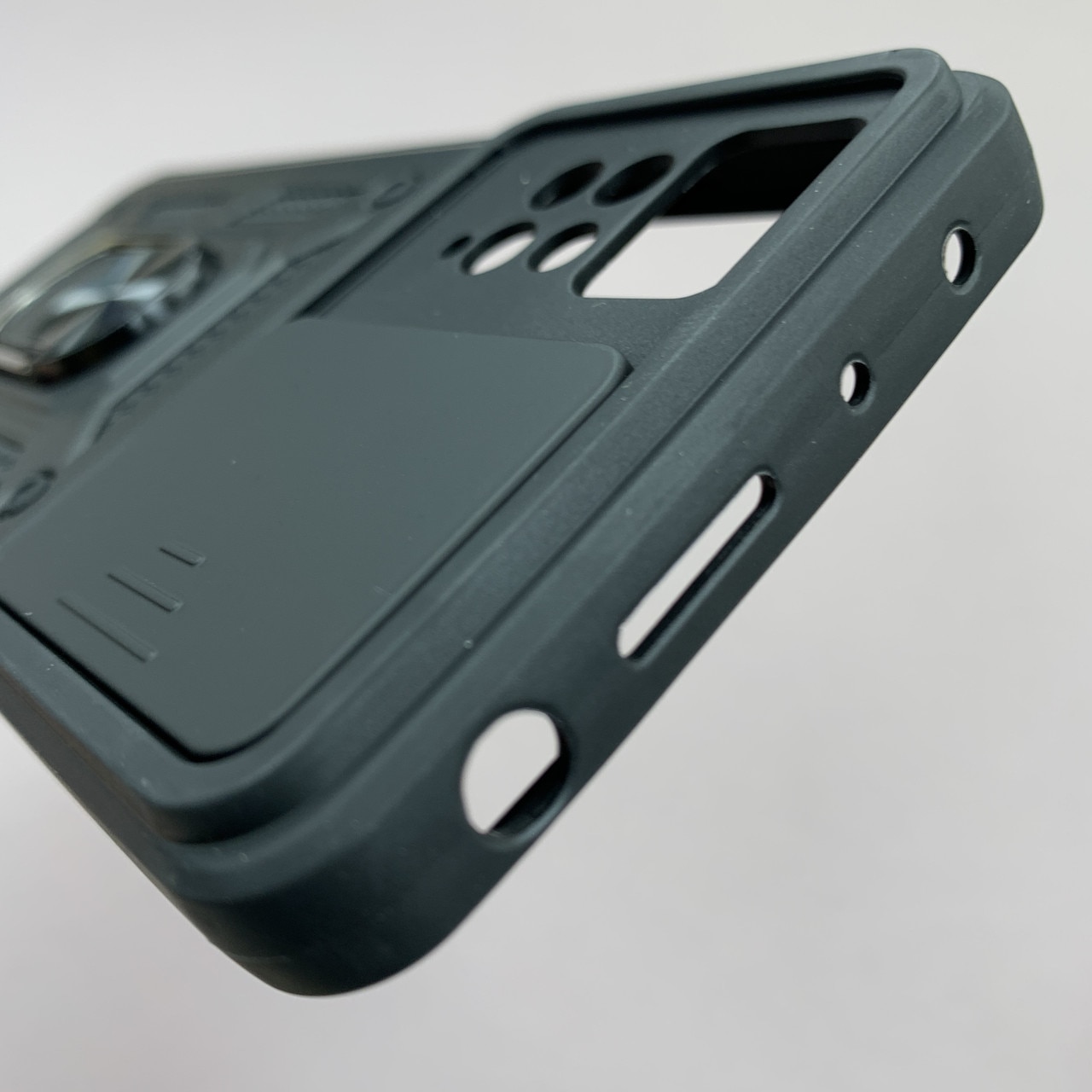 Husa telefon Mat-Tech compatibila cu Xiaomi Redmi Note 11 4G, Protectie Camera Slide and Snap Soft Premium, Magnetic Ring Holder, PopGrip, Anti-Shock, Rugged Protection, Negru