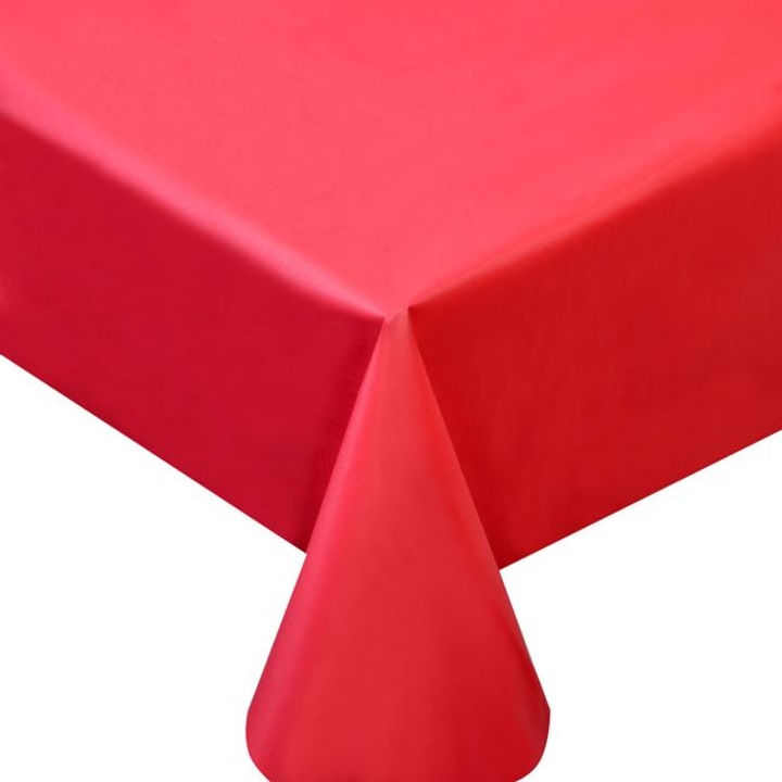 Fata de masa Antbro®, din plastic, de unica folosinta, rosie, 137x274cm