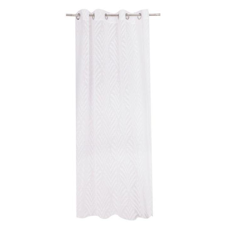 Perdea Caressa TDJCLF002, jacquard, alb, 140 x 240 cm