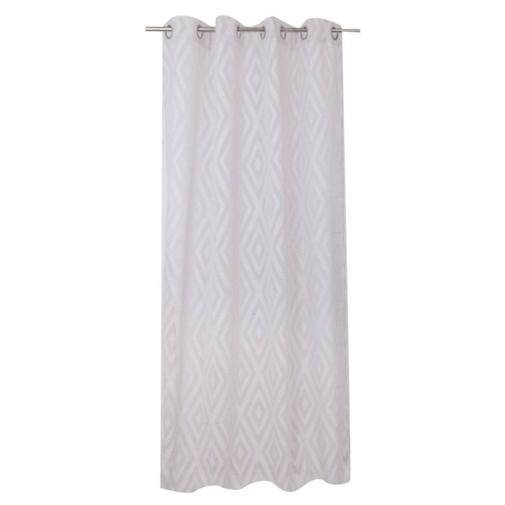 Perdea Caressa TUFLJC003, jacquard, gri, 140 x 240 cm