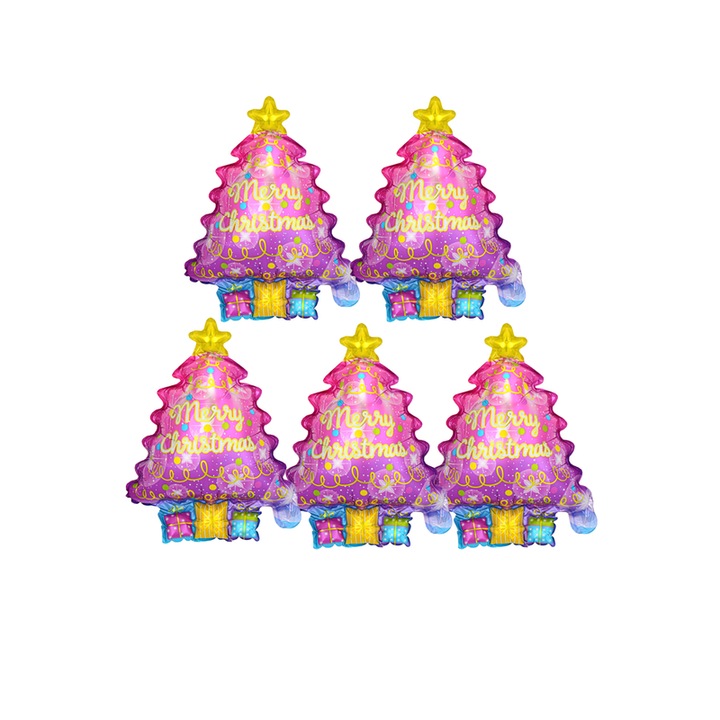 Buli-kiegészítő készlet, lufi, 5 db-os, Többszínű, karácsonyfára