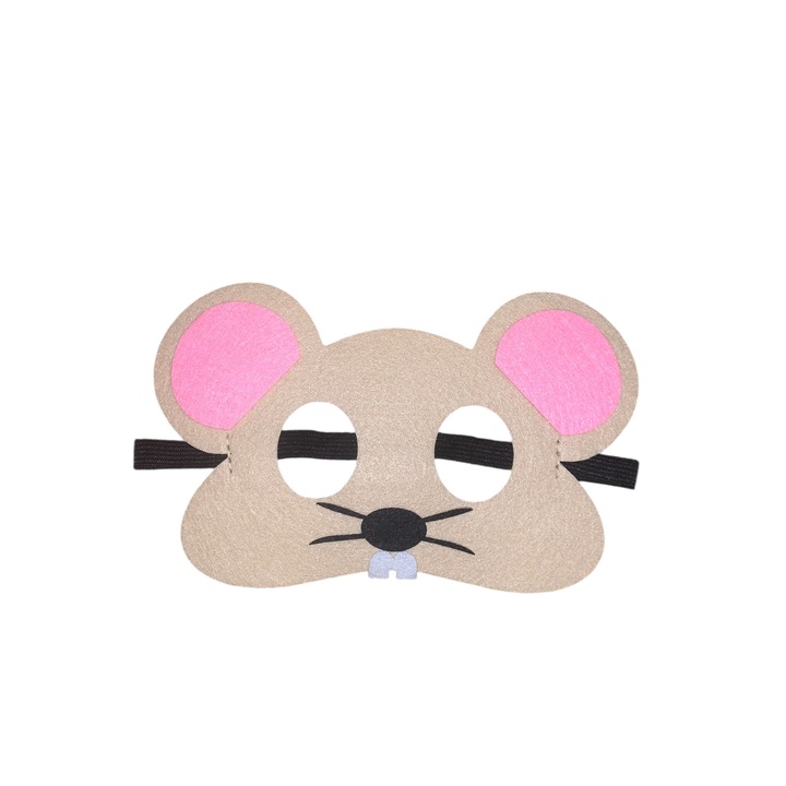 Masca model soricel, bej din fetru, marime universala