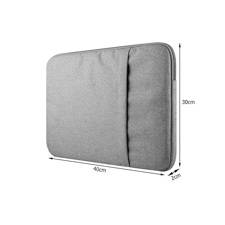 Husa Universala VarioShop®, pentru Laptop 15.6 inch, cu Burete Antisoc, Rezistena la Apa, Compatibila laptop Apple MacBook Air, MacBook Pro Touch Bar, Asus, Acer, Dell, Huawei, 40cm x 2cm x 30cm, Gri