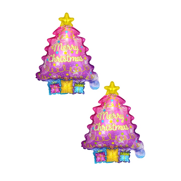 Buli kiegészítők szett, lufi, 2 db, rózsaszín, karácsonyfára