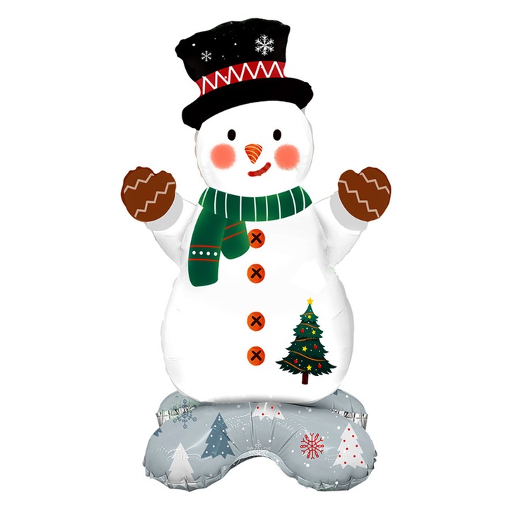 Alufólia lufi, 1 db, bulikra, udvari dekorációra, hóember dizájnnal, többször használható