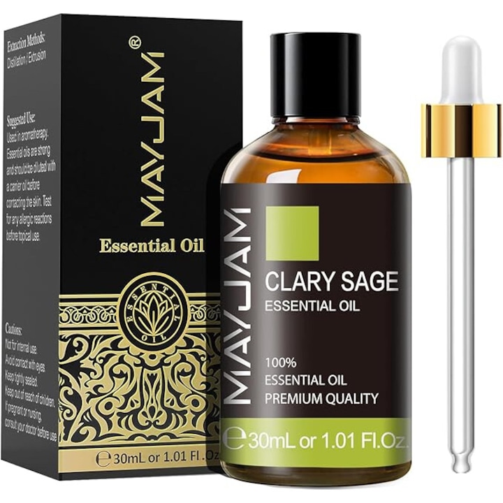 Ulei Esential de Salvie Clary MAYJAM, Ideal pentru Difuzor, Umidificator, DIY si Aromaterapie, 30 ml