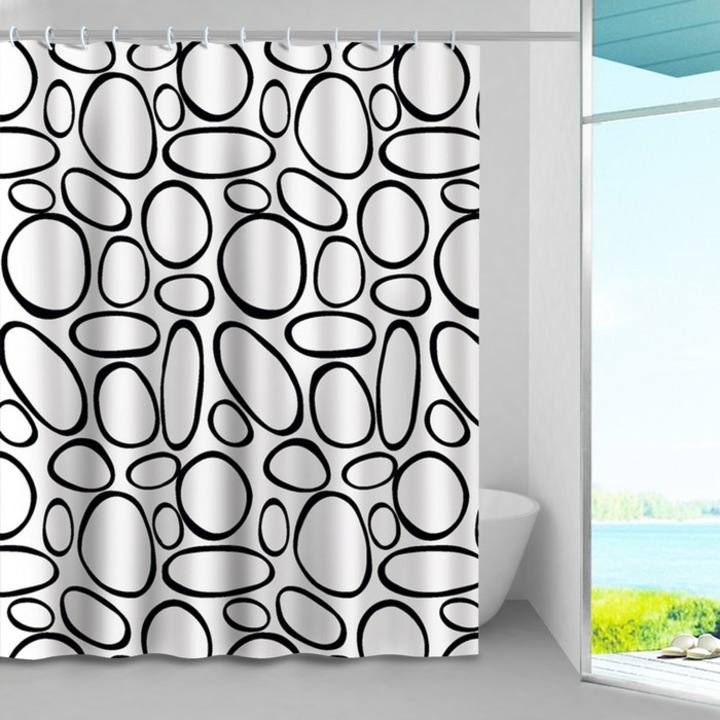 Perdea dus Graffiti, model geometric, 240 x 200 cm