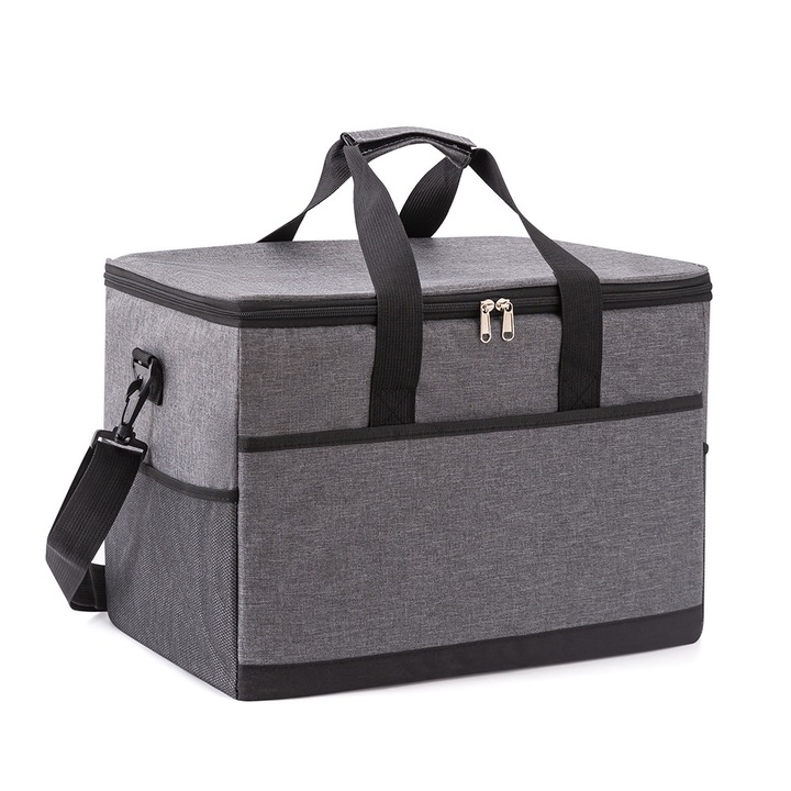 Geanta termo-izolanta 27L, impermeabila, pentru picnic si camping, capacitate mare, usor de transportat, material Oxford