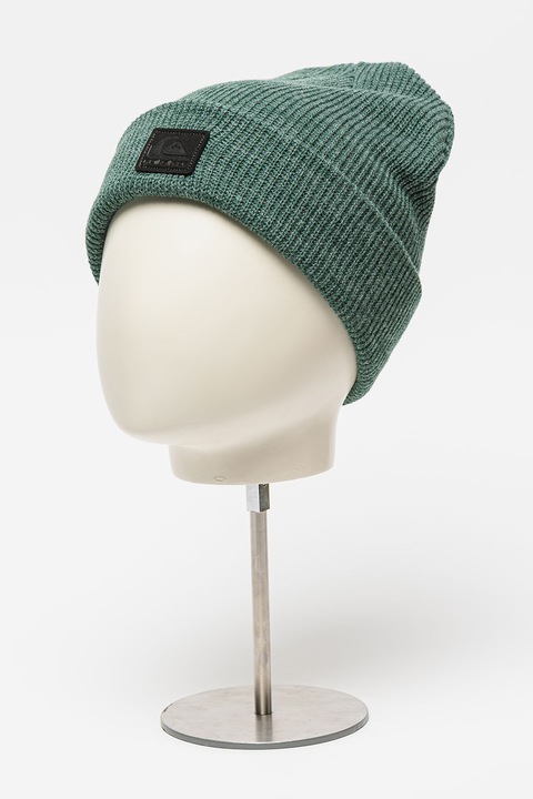 QUIKSILVER, Caciula elastica cu logo aplicat Perfomer 2, Verde inchis