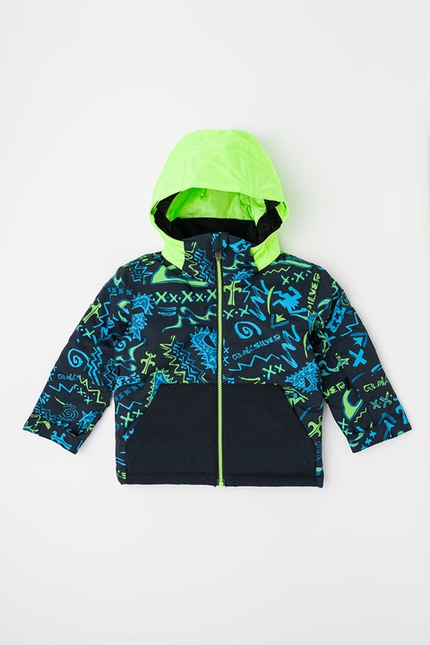 QUIKSILVER, Geaca cu model pentru ski Littel Mission, Verde/Negru/Albastru