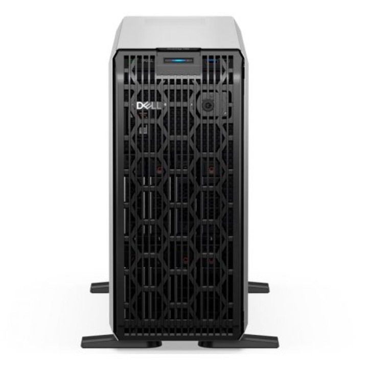 Сървър DELL PowerEdge T360, Tower, Intel Xeon E-2468 8 C / 16 T, 2.60 GHz - 5.20 GHz, 24 MB кеш, 65 W, 32 GB DDR5 ECC, 4 TB HDD 2x 480 GB SSD, 8 x LFF, DELL PERC H755, 2 x 700 W, Без операционна система