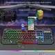 Комплект за игри Механична клавиатура и кабелна мишка с Rainbow RGB осветление, USB кабел, PBT двойни клавиши, 104 бутона, Ергономичен дизайн, Водоустойчивост, Прахоустойчив, Твърд материал, С държач за телефон, Превключваем DPI, За игри