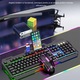 Комплект за игри Механична клавиатура и кабелна мишка с Rainbow RGB осветление, USB кабел, PBT двойни клавиши, 104 бутона, Ергономичен дизайн, Водоустойчивост, Прахоустойчив, Твърд материал, С държач за телефон, Превключваем DPI, За игри