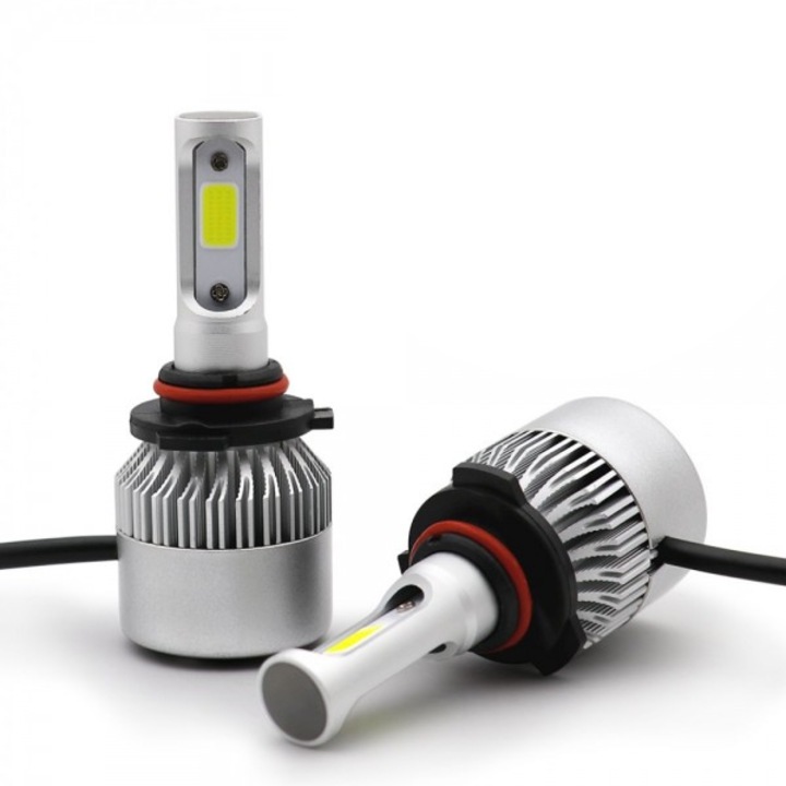 Комплект 2 автомобилни крушки S2 9006, 72W, 16000 лумена в комплект, 60LED
