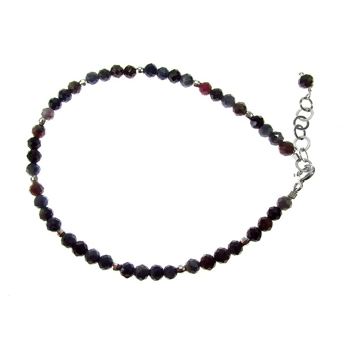 Bratara safir si rubin fatetat cu argint