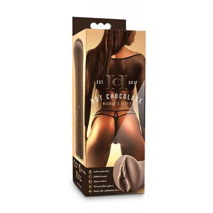Вагинален мастурбатор Blush, Hot Chocolate Nicole's Kitty, Chocolate Brown, 14 см