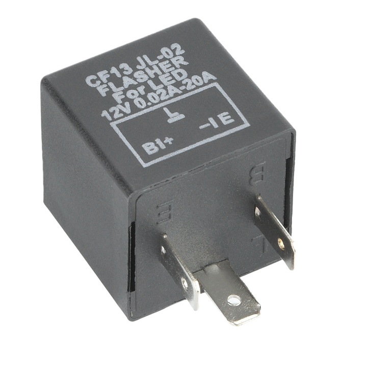 Releu LED Flasher Electronic 3 Pin, 12V, pentru motociclete, culoare neagra, material ABS