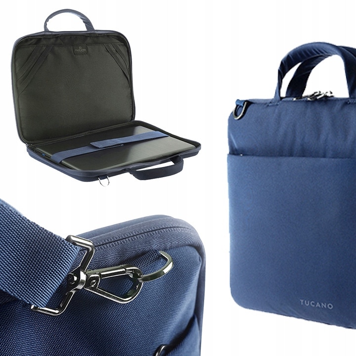Geanta pentru laptop Tucano, compatibila cu HP, DELL, MacBook Air/Pro 13 "3" -14", compartiment pentru laptop si tableta, curea de umar detasabila, protectie la socuri, fermoar pe doua directii, design subtire si elegant