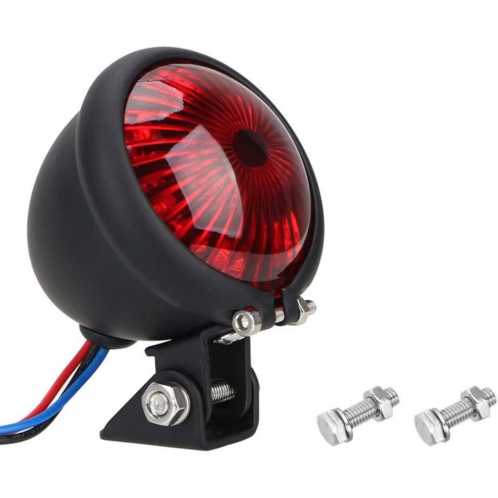 Стоп светлина за мотоциклет Bizaical, LED, черна, 12V, водоустойчива, ниска консумация на енергия